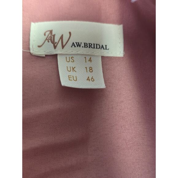 AW BRIDAL 14 1X plus Rose Quartz pink Ginevra bridesmaid prom maxidress NEW b122 - Picture 8 of 9